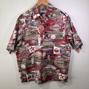 Vintage Reyn Spooner Houston Astros National League MLB Button Up |‎ Size Medium